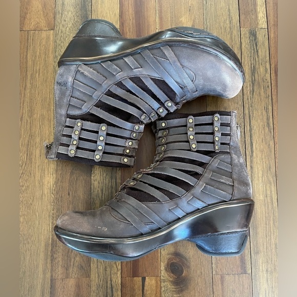 Jambu brown leather booties - Picture 2 of 10